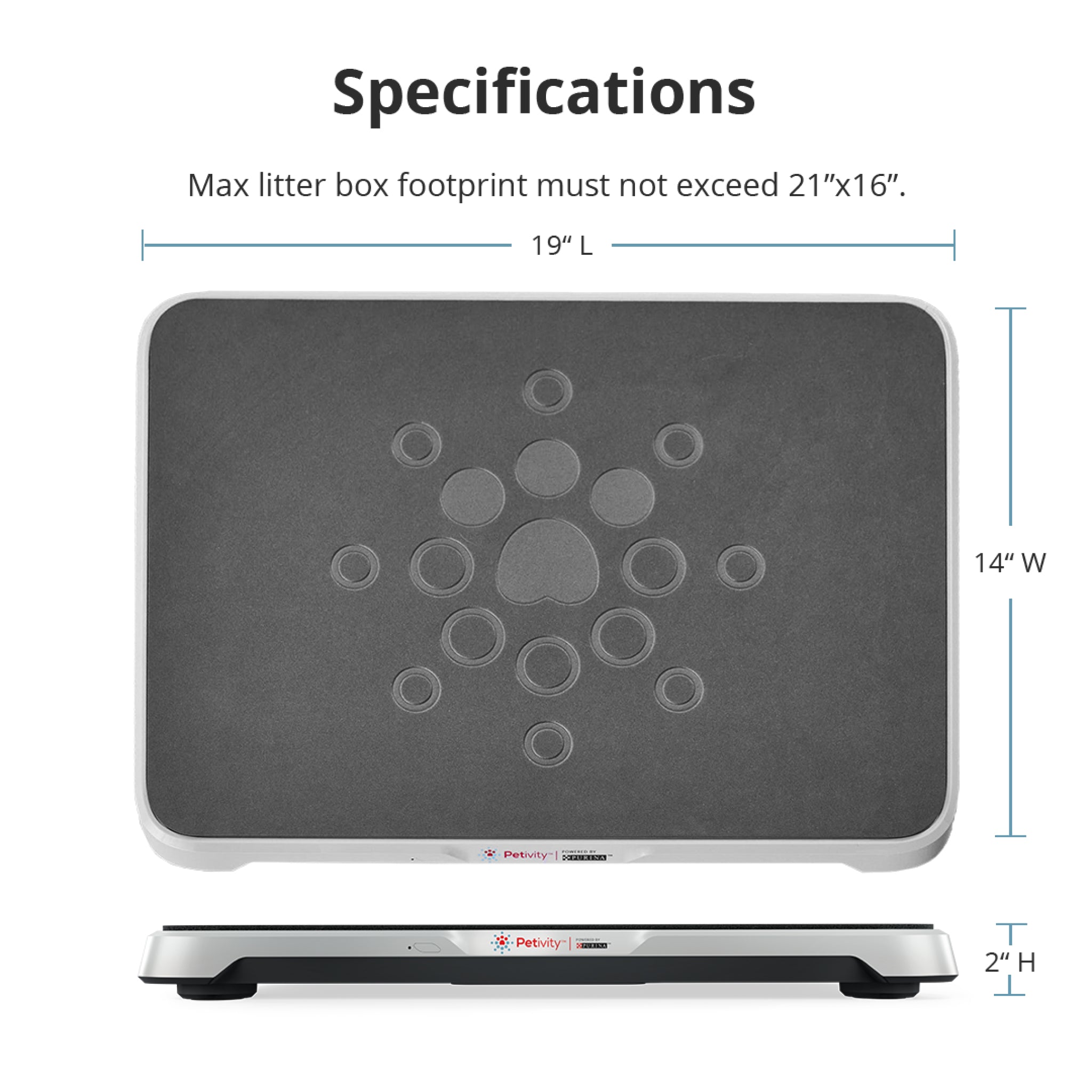 Video: Specifications | Max litterbox footprint must not exceed 21&quot;x16&quot;